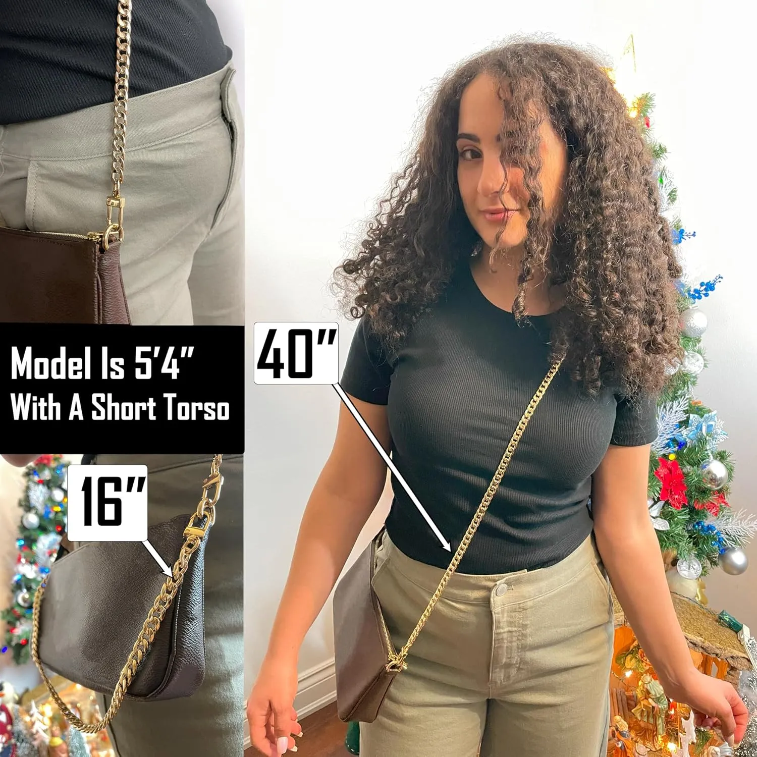 NEXT FASHION Purse Chain Strap Handle Shoulder Crossbody Metal Replacement 20CM - 120CM Selecting (Gold, 24" / 60cm)