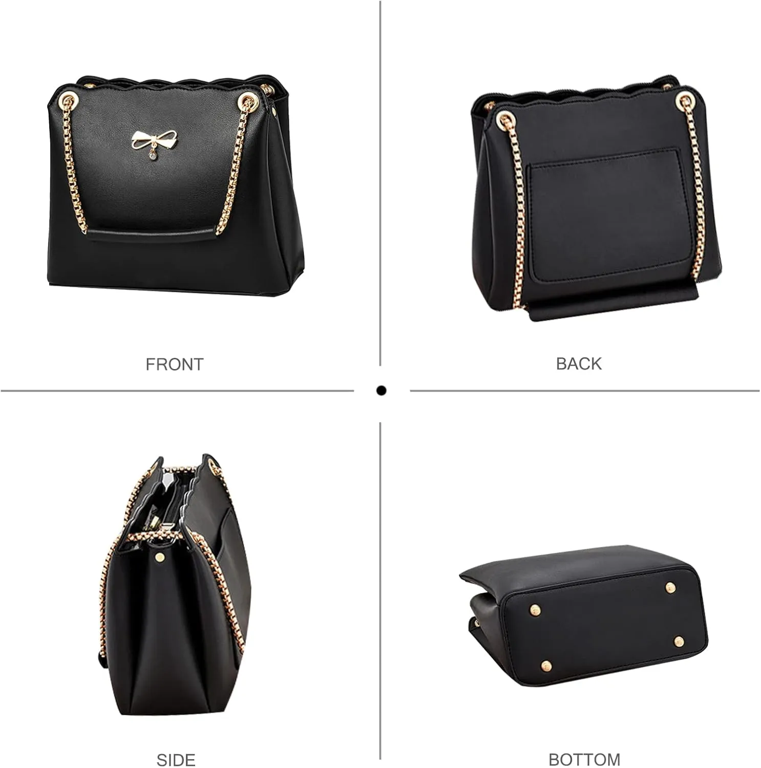 NICOLE & DORIS Small Handbags Shoulder Bag for Women Satchel Handbags PU Leather Clutch Bags Ladies Underarm Bag with Chain