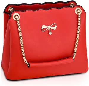 NICOLE & DORIS Small Handbags Shoulder Bag for Women Satchel Handbags PU Leather Clutch Bags Ladies Underarm Bag with Chain