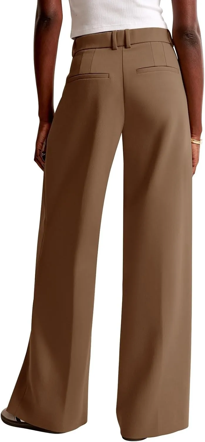 NIMIN Women Wide Leg Pants High Waisted Dressy Work Trousers Business Casual Palazzo Pants with Pockets