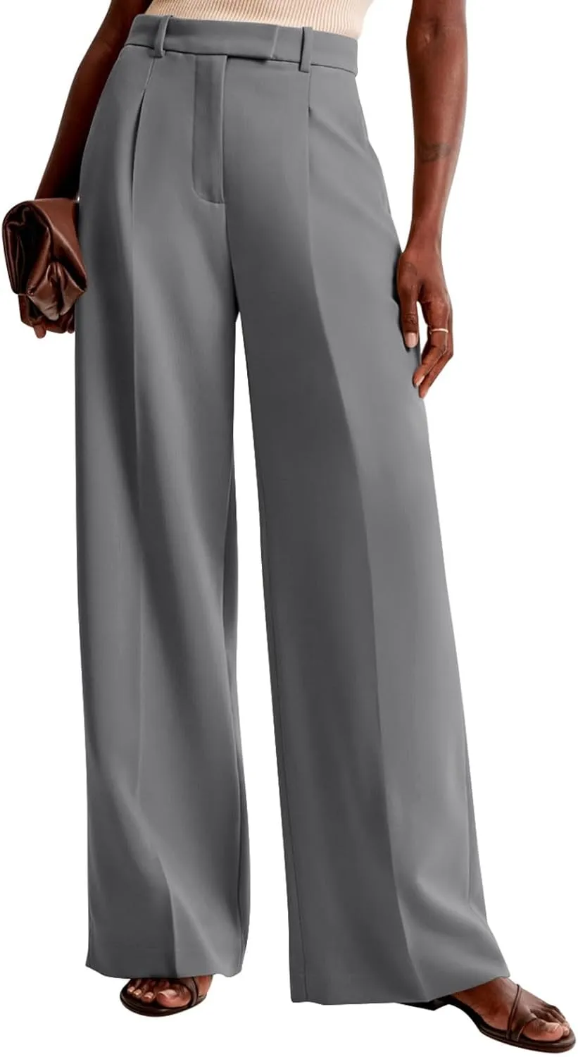 NIMIN Women Wide Leg Pants High Waisted Dressy Work Trousers Business Casual Palazzo Pants with Pockets