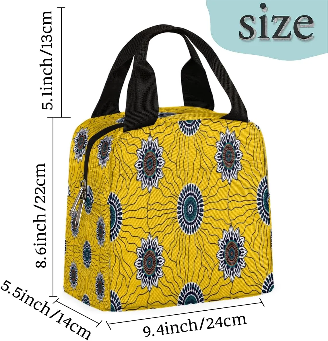 Noble Abstract Sunflowers Insulated Lunch Bag for Women Men Reusable Cooler Lunch Box Bag Large Leakproof Freezable Lunch Tote Bag for Adult Office Work Picnic Beach Camping Travel Gym
