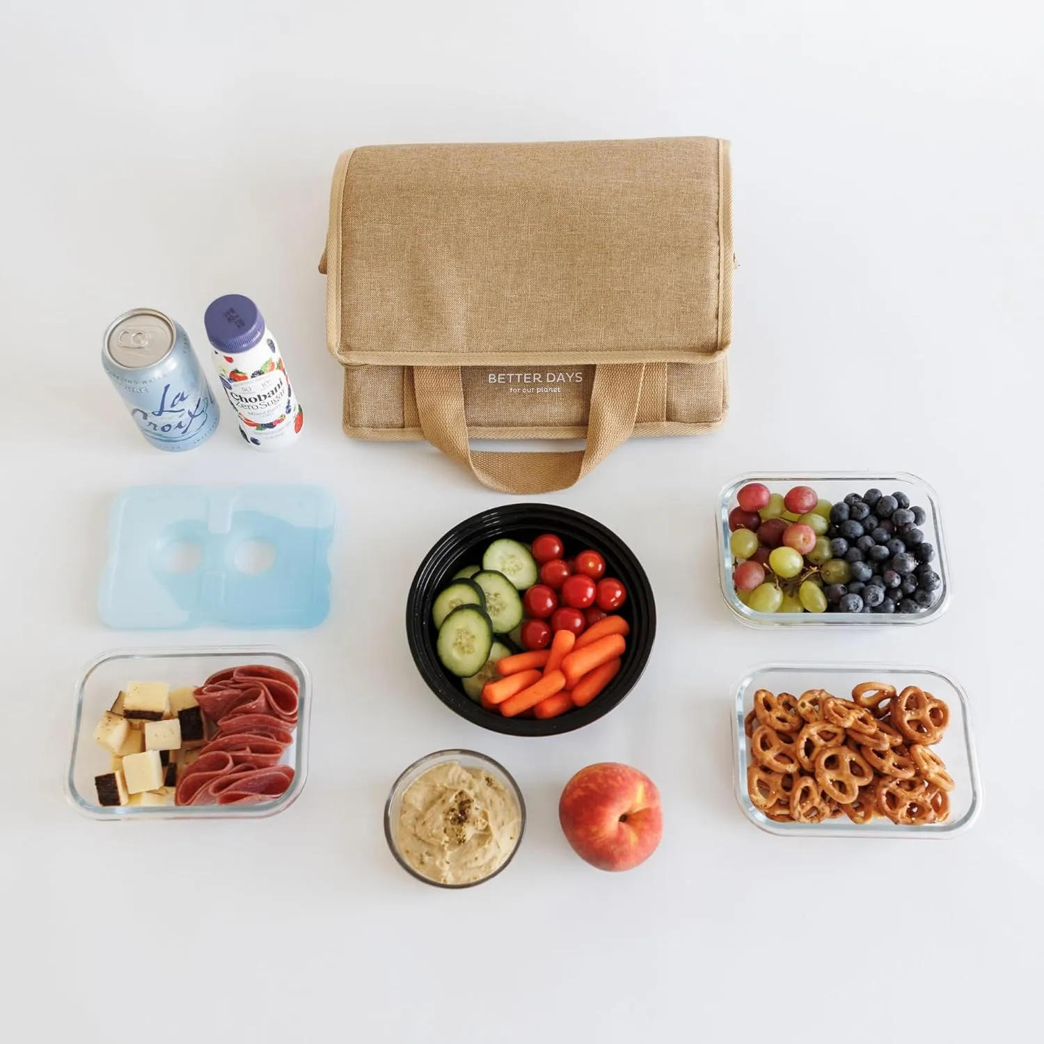 Nook Theory Insulated Grocery Bags, Regular Reusable Grocery Bag with Zipper, Leak Proof Cooler Bag for Frozen and Hot Food, Perfect for Picnic and Travel (Jute)
