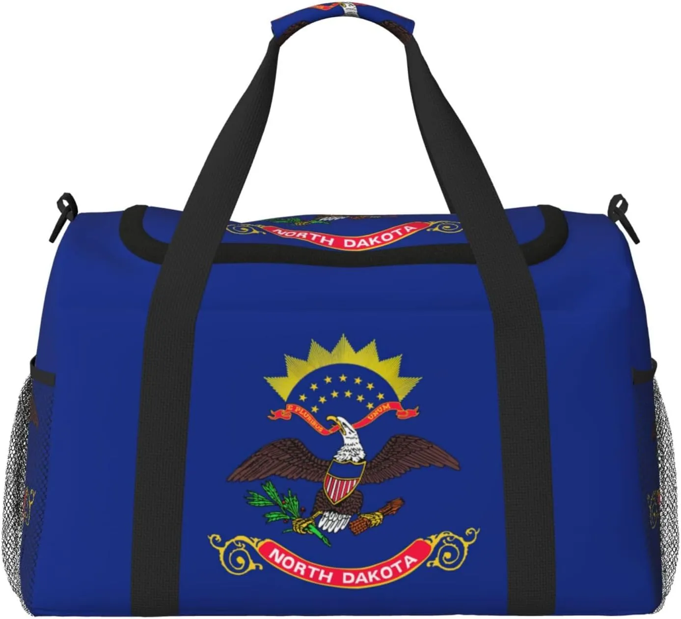North Dakota State Flag print Personal Item Bag Large Duffel Bag Travel Bag Weekender Bag Gym Bag Tote Duffel bag