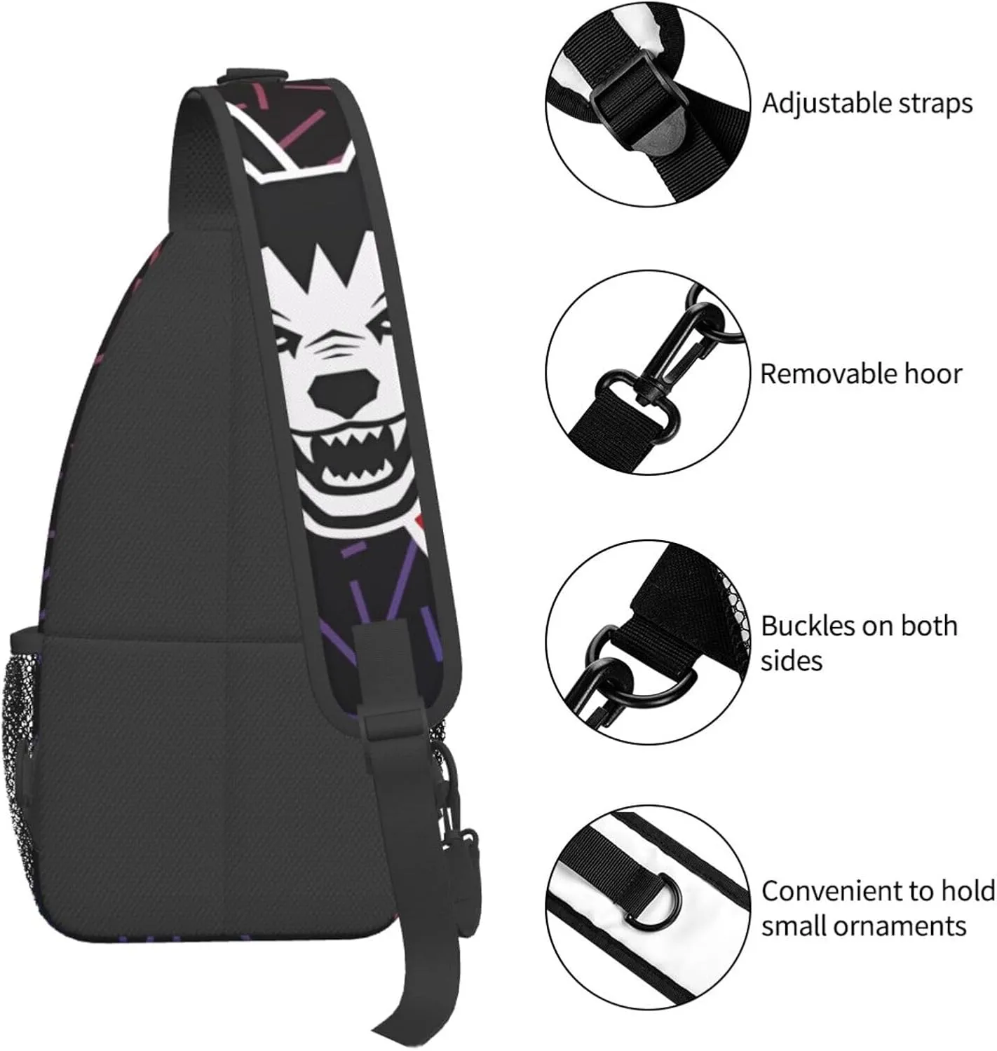 Northeastern University Crossbody Backpack Chest Shoulder Bag Lightweight One Strap Travel Hiking Daypack