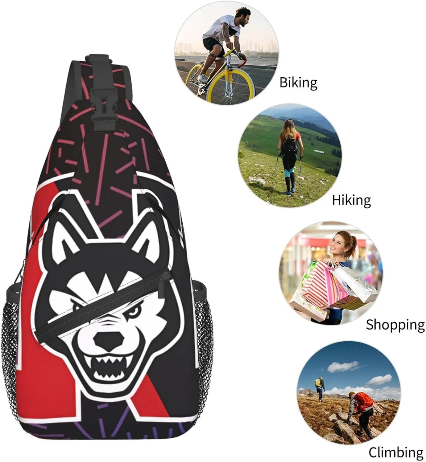 Northeastern University Crossbody Backpack Chest Shoulder Bag Lightweight One Strap Travel Hiking Daypack