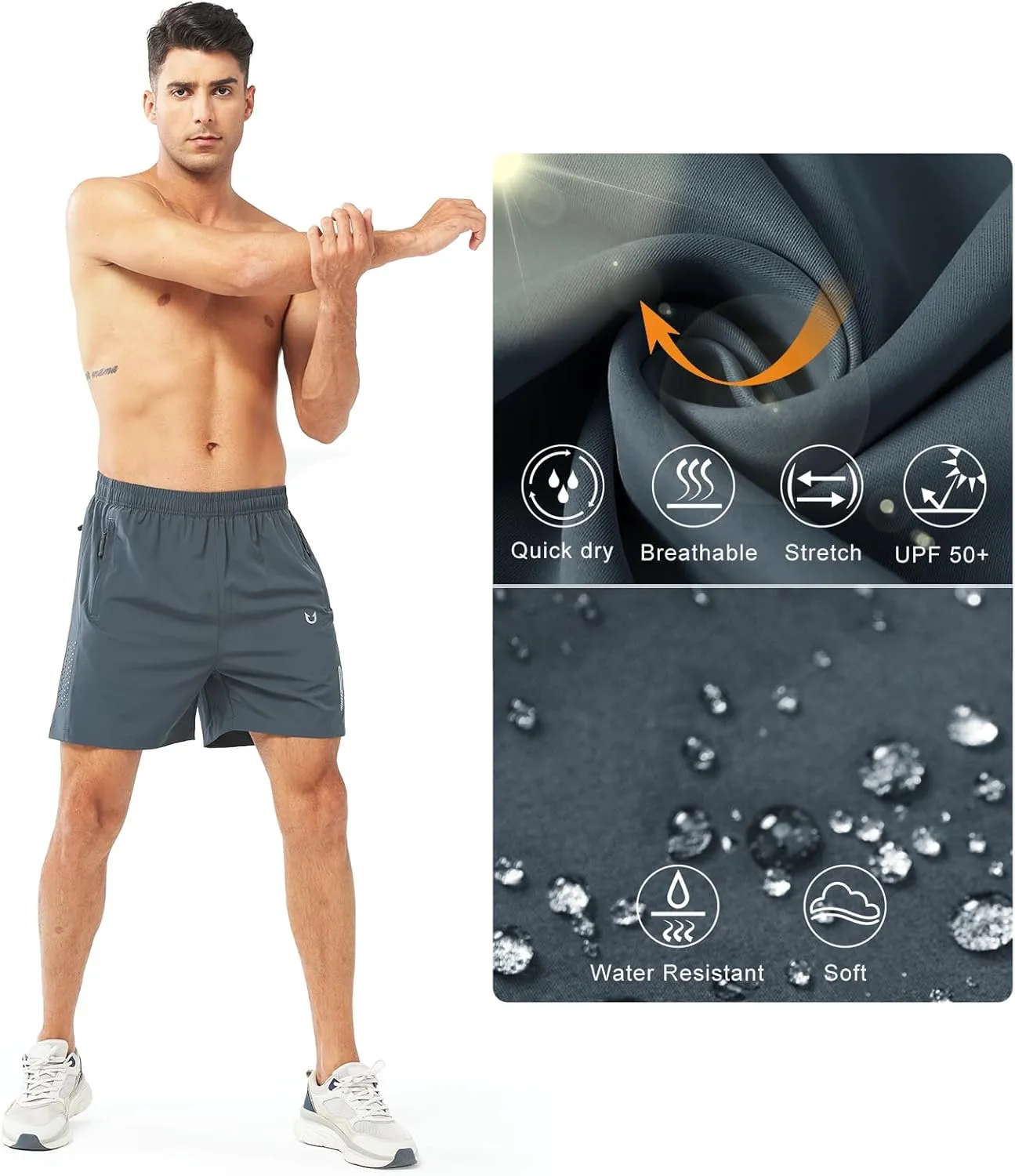 NORTHYARD Men's Athletic Running Shorts Quick Dry Workout Shorts 7"/ 5"/ 9" Lightweight Sports Gym Basketball Tennis Hiking