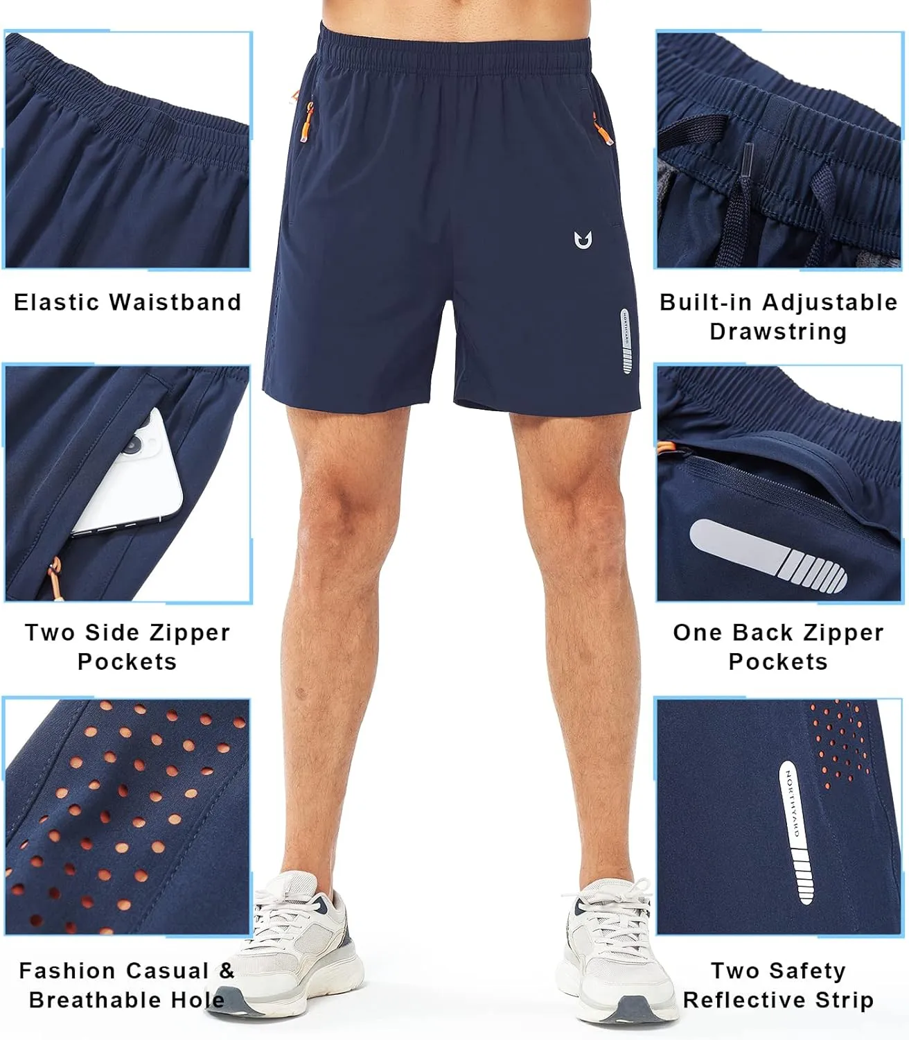 NORTHYARD Men's Athletic Running Shorts Quick Dry Workout Shorts 7"/ 5"/ 9" Lightweight Sports Gym Basketball Tennis Hiking