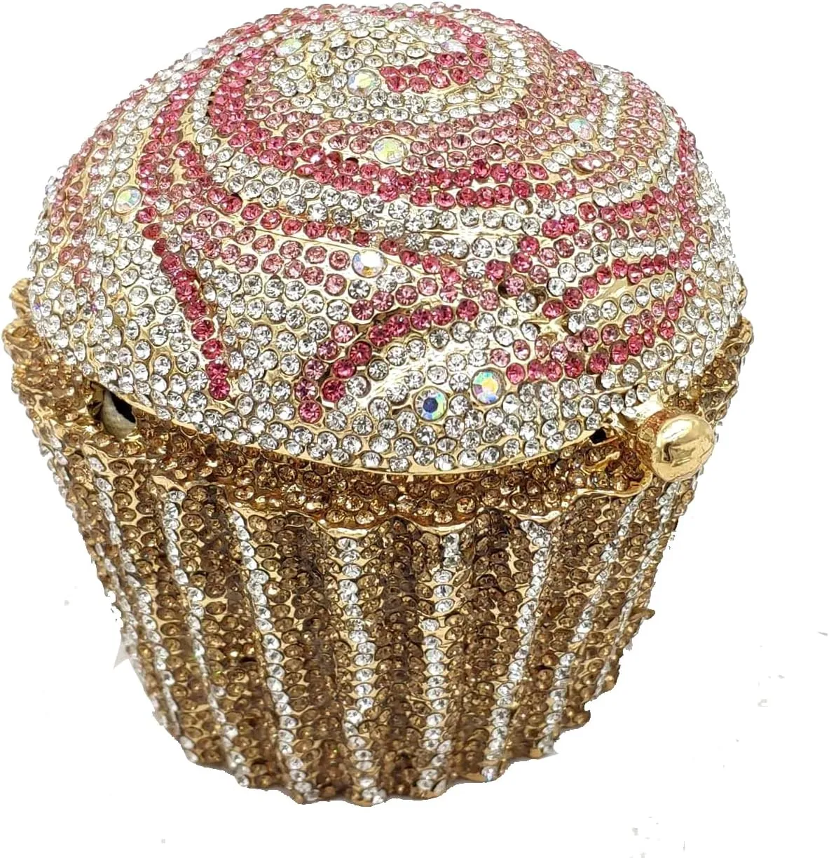 Novelty Cupcake Minaudiere Handbags Women Evening Bag Party Crystal Clutch Bag Bridal Rhinestone Clutch Purse,Mini