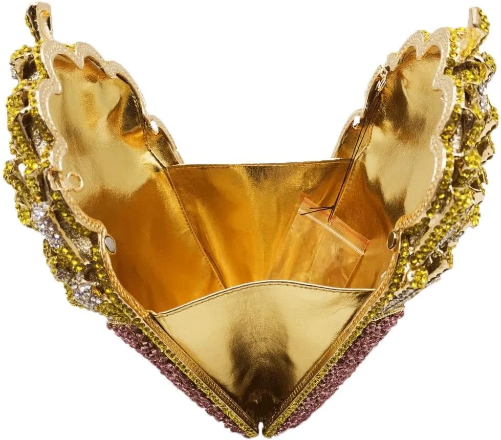 Novelty Fries Chip Women Evening Handbags Party Dinner Crystal Clutch Bag Bridal Rhinestone Clutch Bag,Small