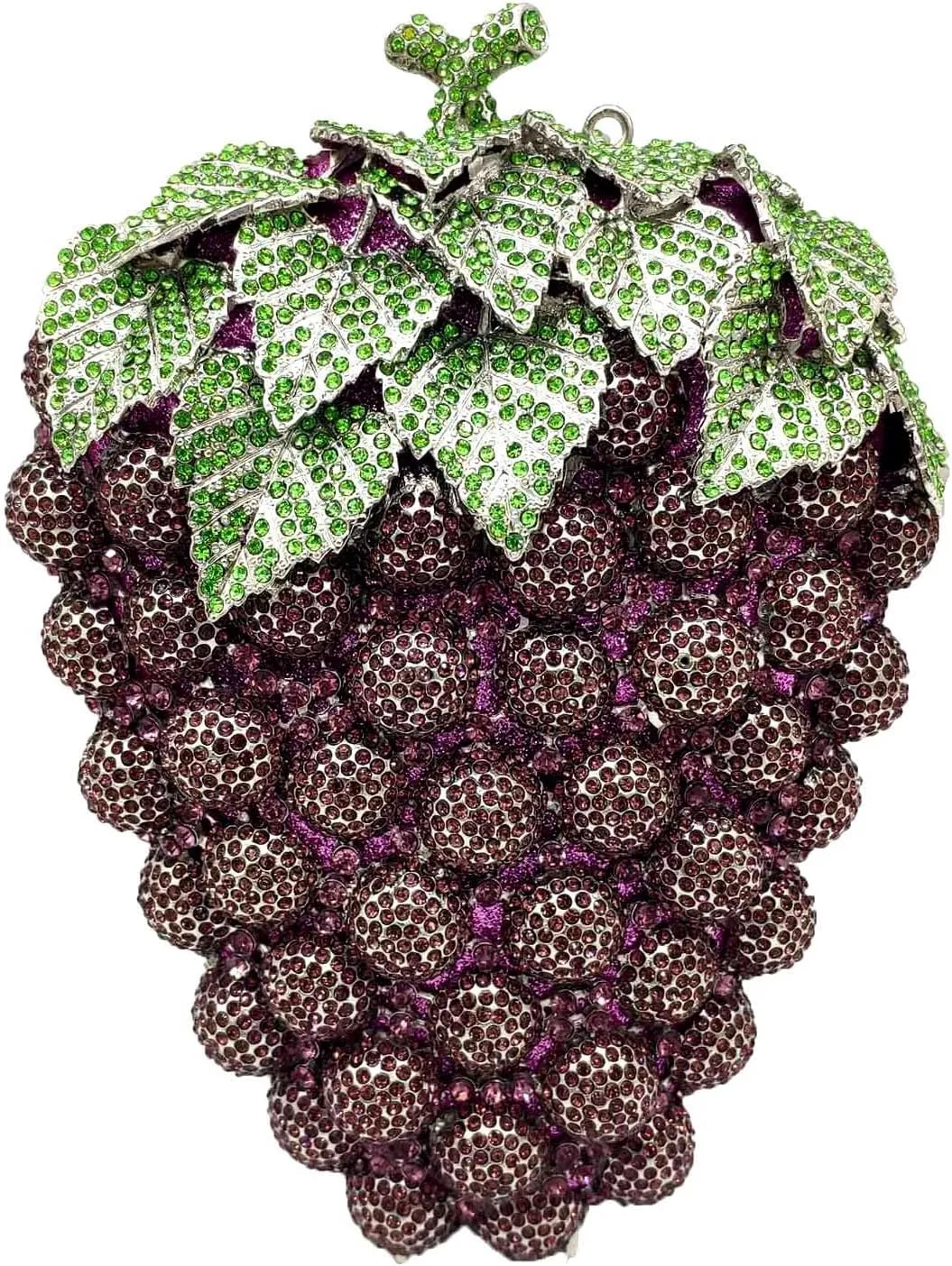 Novelty Grapes Crystal Clutch Bag Women Fruits Evening Handbags Bridal Party Rhinestone Clutch Purse Wedding Bag,Small