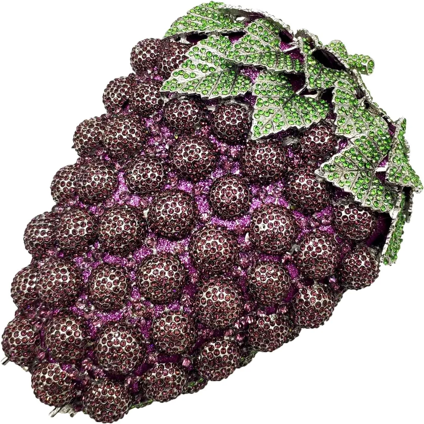 Novelty Grapes Crystal Clutch Bag Women Fruits Evening Handbags Bridal Party Rhinestone Clutch Purse Wedding Bag,Small