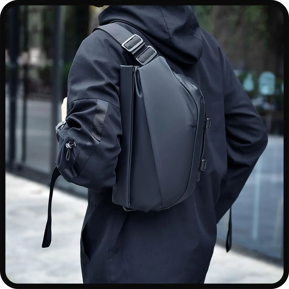 Obsidian Sling Bag,Empiria Sling Bag,Mens Women Empiria Obsidian Crossbody Waterproof Sling Bag for Travel,Gym,Cycling (one size,Blue)