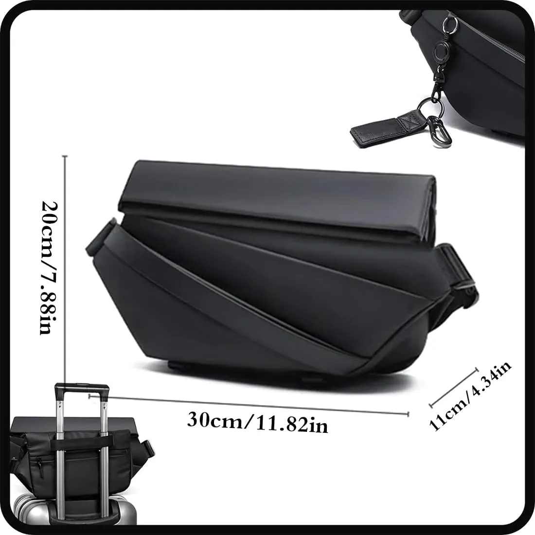 Obsidian Sling Bag,Empiria Sling Bag,Mens Women Empiria Obsidian Crossbody Waterproof Sling Bag for Travel,Gym,Cycling (one size,Blue)