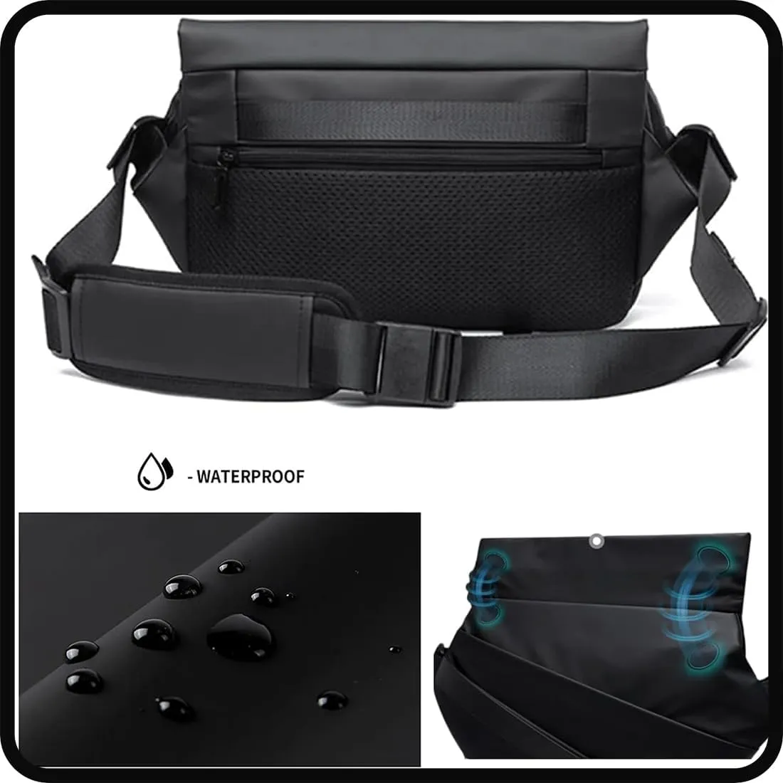 Obsidian Sling Bag,Empiria Sling Bag,Mens Women Empiria Obsidian Crossbody Waterproof Sling Bag for Travel,Gym,Cycling (one size,Blue)