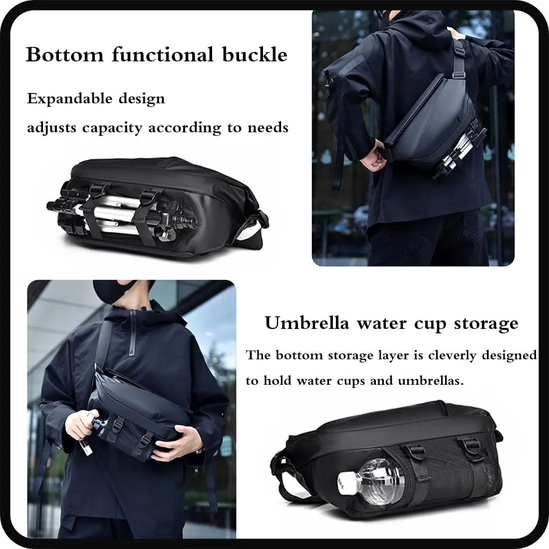 Obsidian Sling Bag,Empiria Sling Bag,Mens Women Empiria Obsidian Crossbody Waterproof Sling Bag for Travel,Gym,Cycling (one size,Blue)