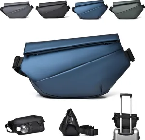 Obsidian Sling Bag,Empiria Sling Bag,Mens Women Empiria Obsidian Crossbody Waterproof Sling Bag for Travel,Gym,Cycling (one size,Blue)