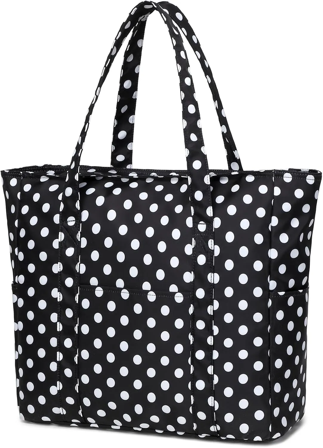 Octsky Roomy Beach Bags for Women - Waterproof Sandproof Beach Tote with Dual Zipper and Wet Pocket - 3 Outside Pockets