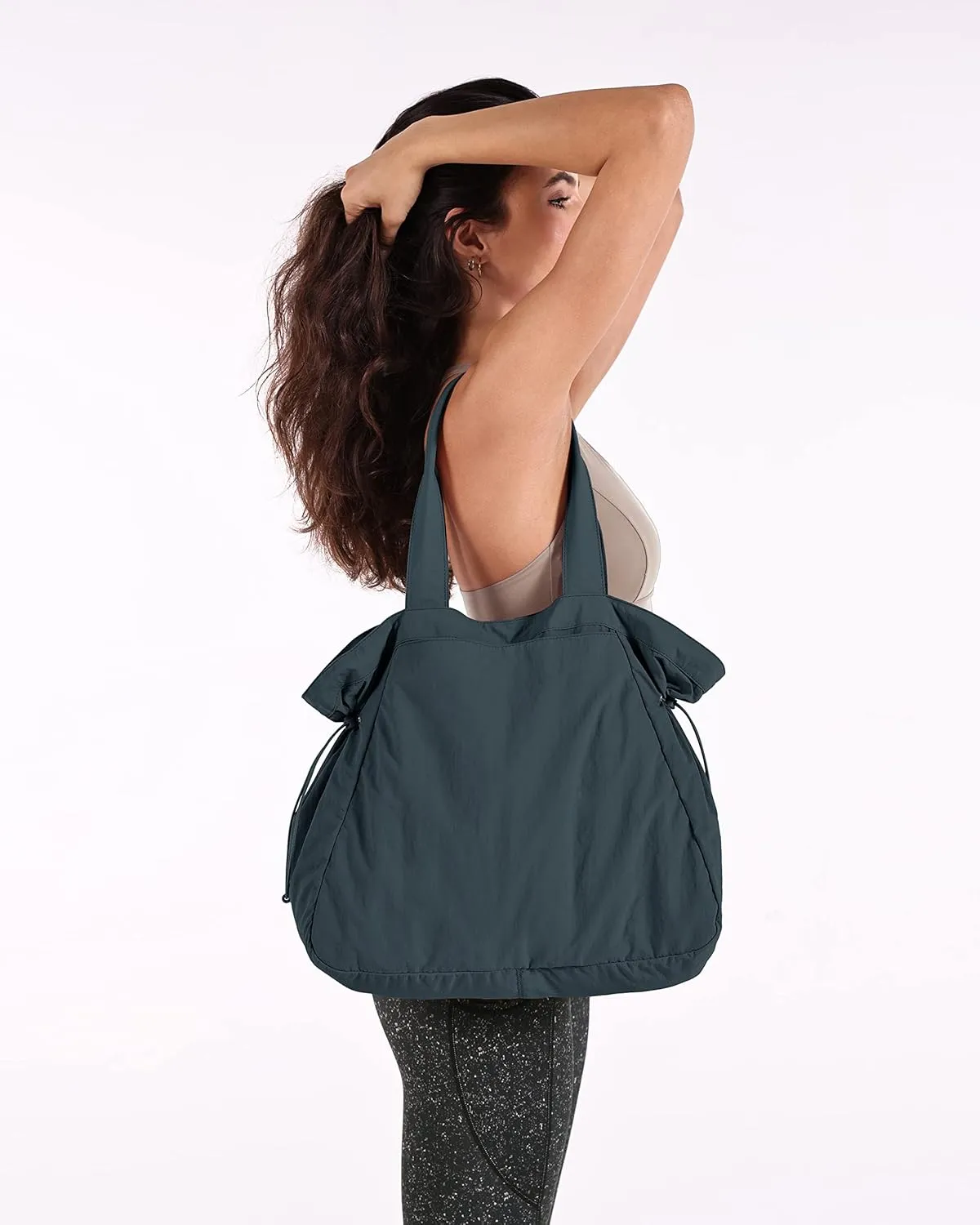 ODODOS 18L Side-Cinch Shopper Bags Lightweight Shoulder Bag Tote Handbag for Shopping Workout Beach Travel