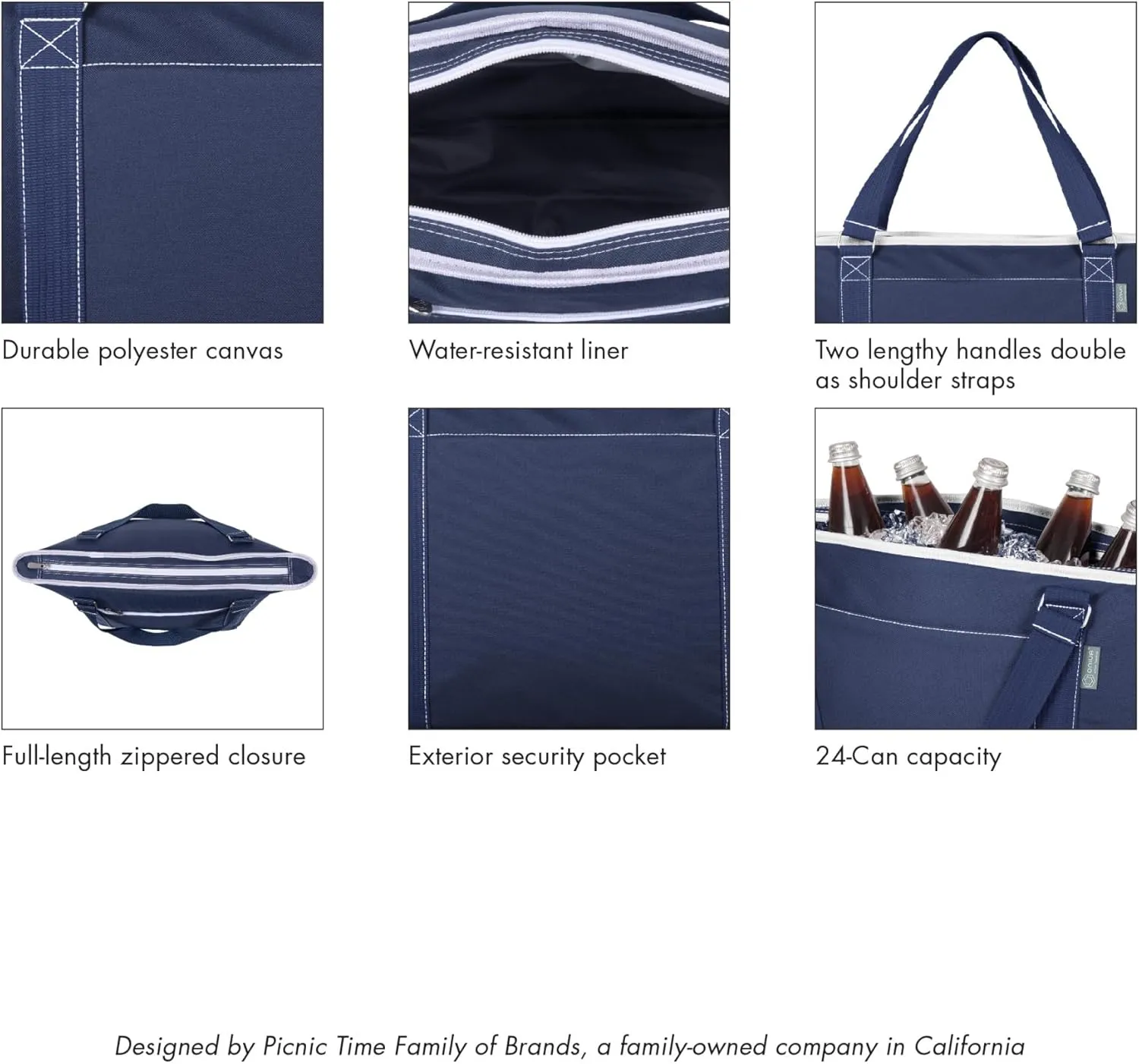 ONIVA - a Picnic Time Brand Topanga Tote Cooler Bag - Soft Cooler Bag - Picnic Cooler