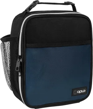 opux Premium Insulated Lunch Box, Soft School Lunch Bag for Kids Boys Girls, Leakproof Small Lunch Pail Men Women Work, Reusable Compact Cooler Tote Lunchbox for Office Adult, Navy