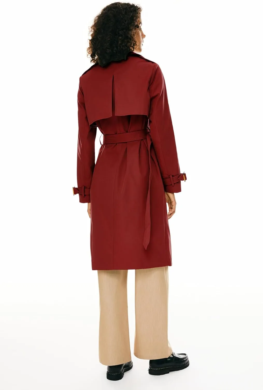 Orolay Women's 3/4 Length Double Breasted Trench Coat Lapel Jacket with Belt