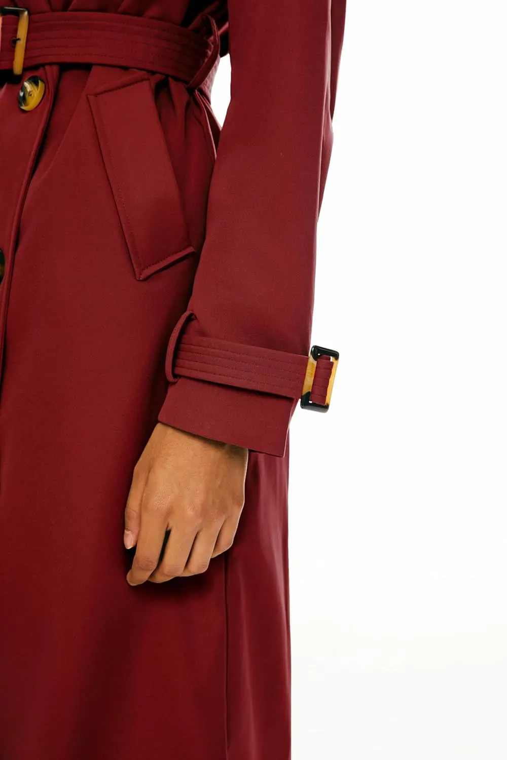 Orolay Women's 3/4 Length Double Breasted Trench Coat Lapel Jacket with Belt