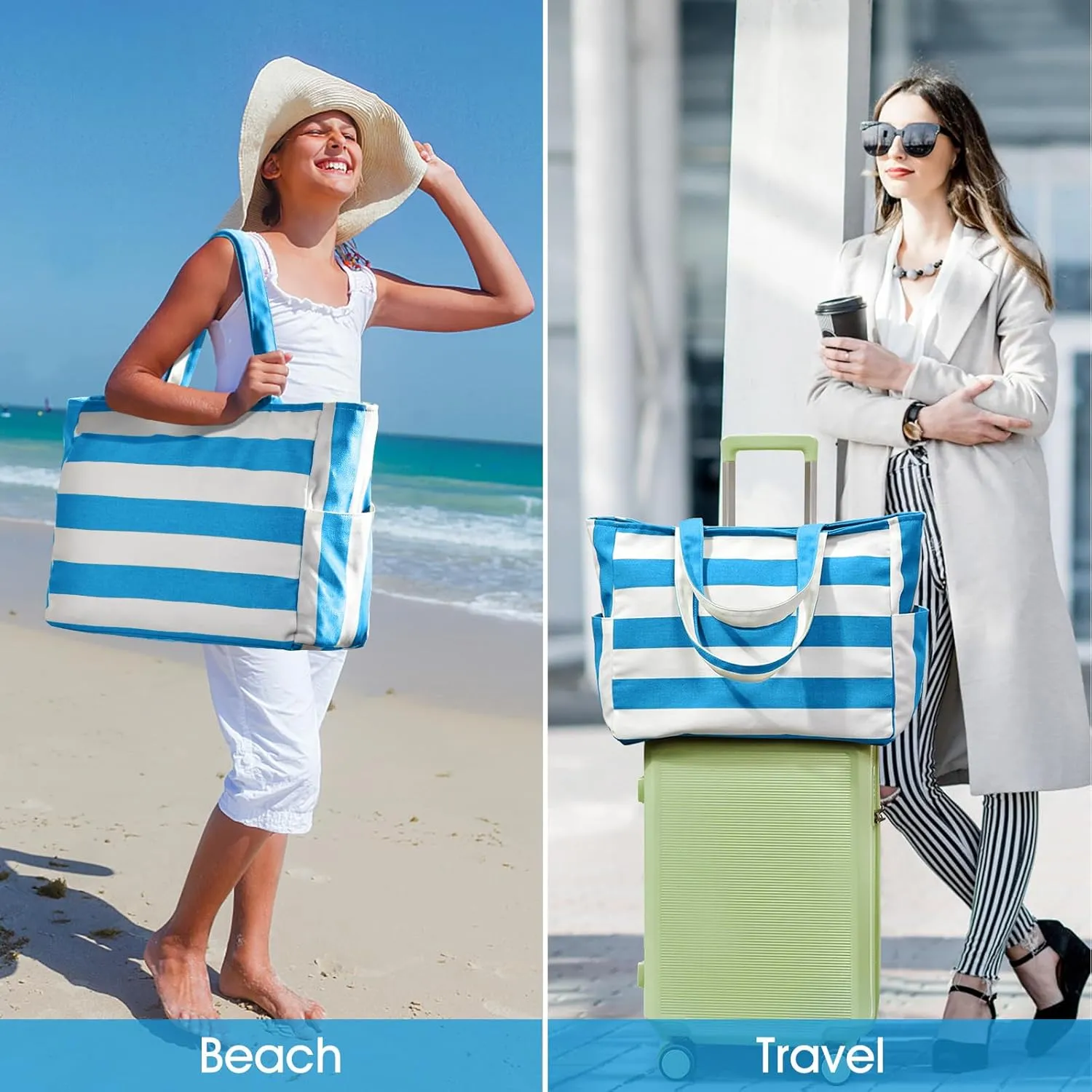 oscaurt Beach Bags for Women Travel Weekender Bag Swim Pool Bag Gifts for Women Travel Beach Essentials