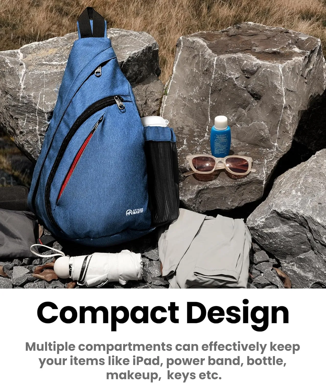 OutdoorMaster Sling Bag, Hiking Daypack, Crossbody Shoulder Chest Urban Outdoor Travel Backpack for Women & Men