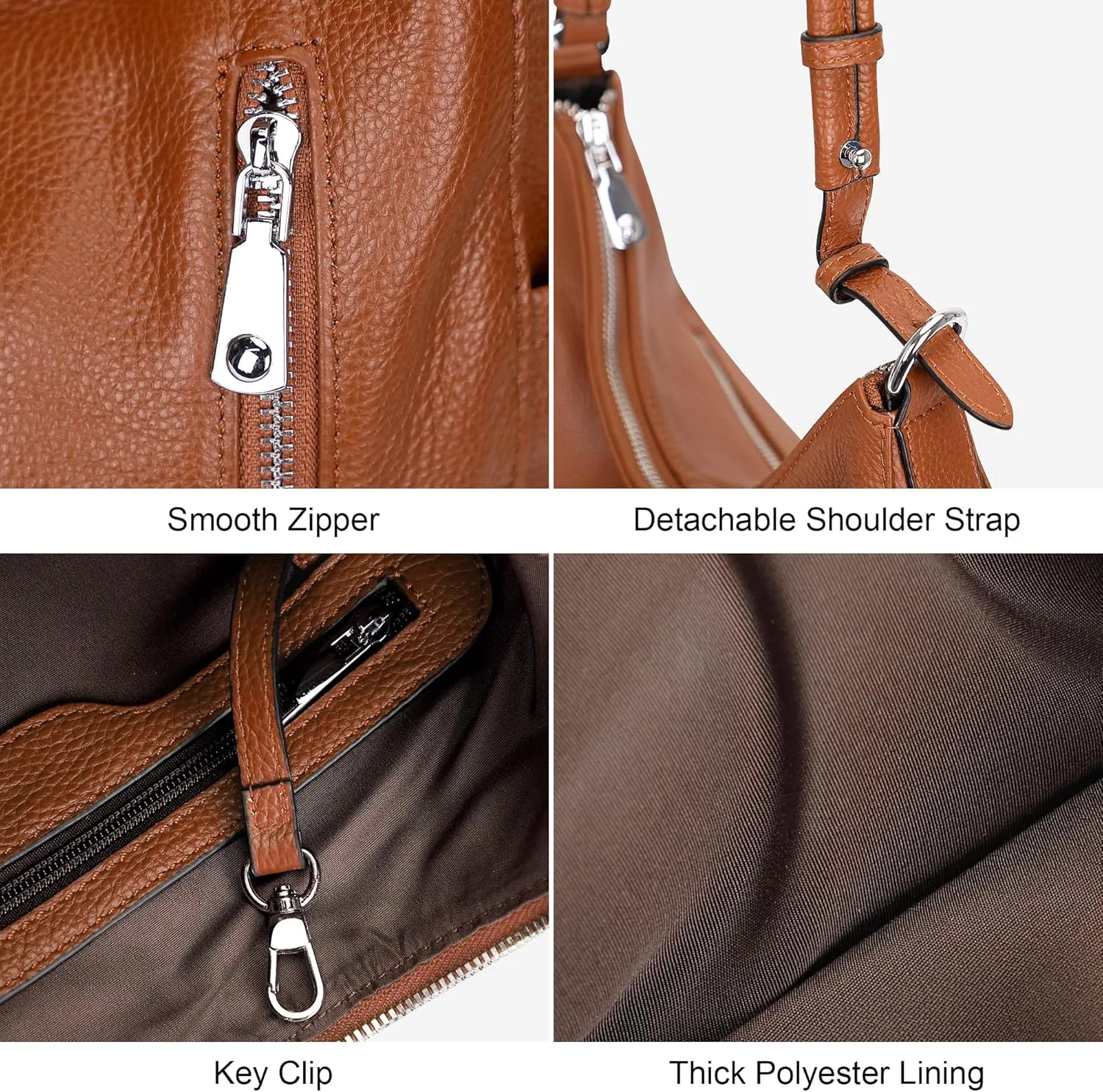 Over Earth Genuine Leather Purses and Handbags for Women Hobo Shoulder Bag Ladies Crossbody Bags Medium