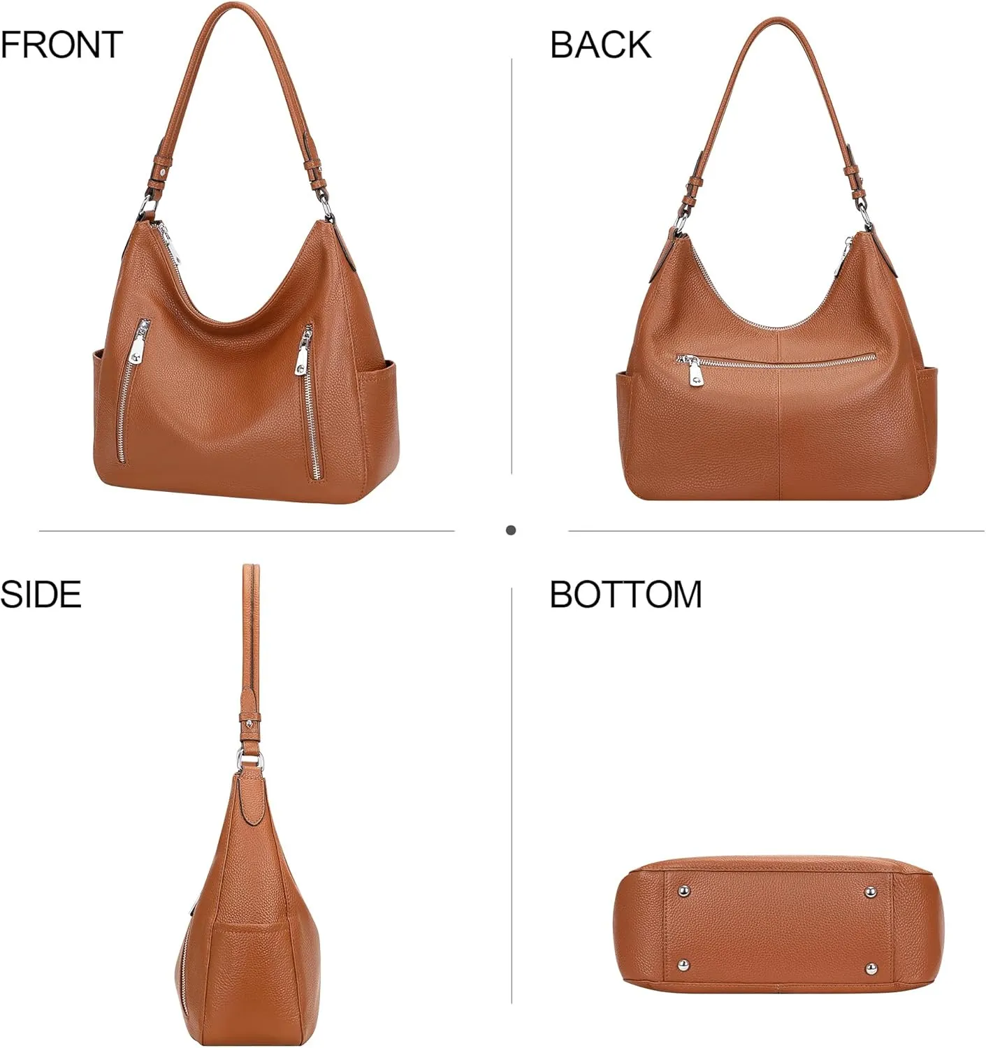 Over Earth Genuine Leather Purses and Handbags for Women Hobo Shoulder Bag Ladies Crossbody Bags Medium