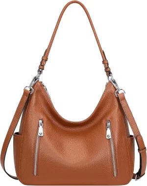 Over Earth Genuine Leather Purses and Handbags for Women Hobo Shoulder Bag Ladies Crossbody Bags Medium