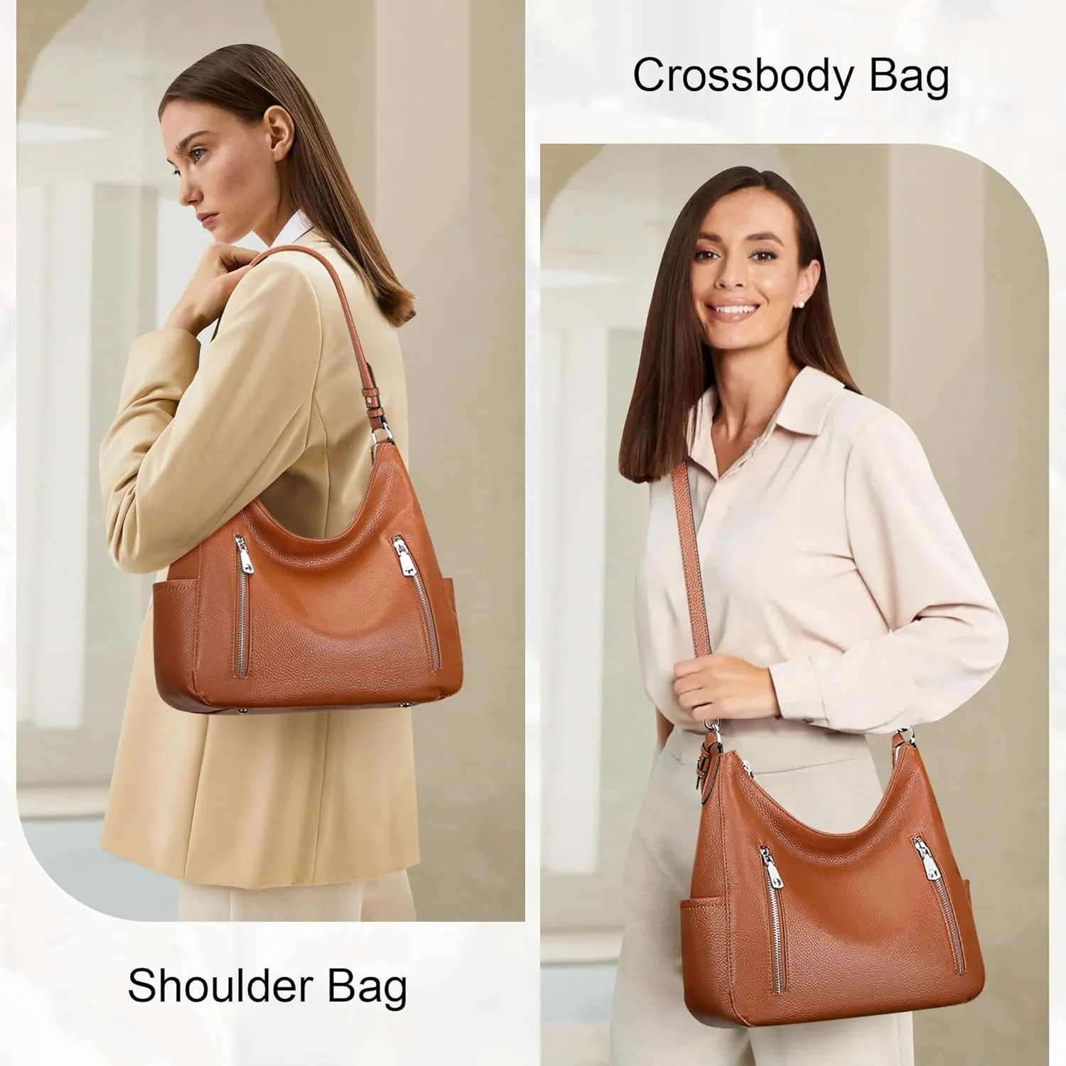 Over Earth Genuine Leather Purses and Handbags for Women Hobo Shoulder Bag Ladies Crossbody Bags Medium