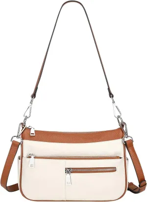 Over Earth Genuine Leather Shoulder Bag Small Crossbody Handbags for Women Ladies Purse