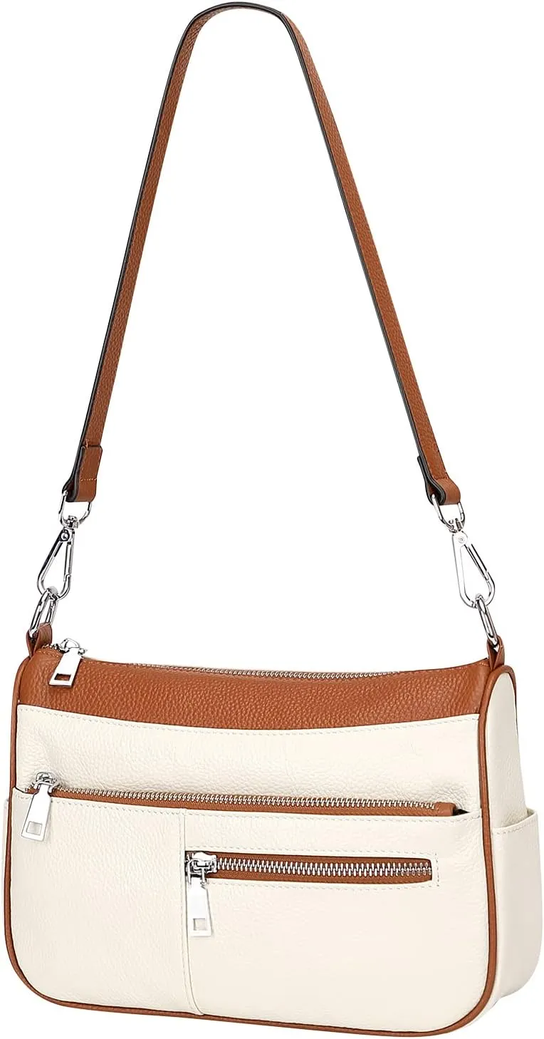 Over Earth Genuine Leather Shoulder Bag Small Crossbody Handbags for Women Ladies Purse