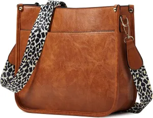 Ovida Vegan Leather Crossbody Bags for Women Hobo Purse Designer Shoulder Handbags With Guitar Strap Bucket Satchel Tote Bag
