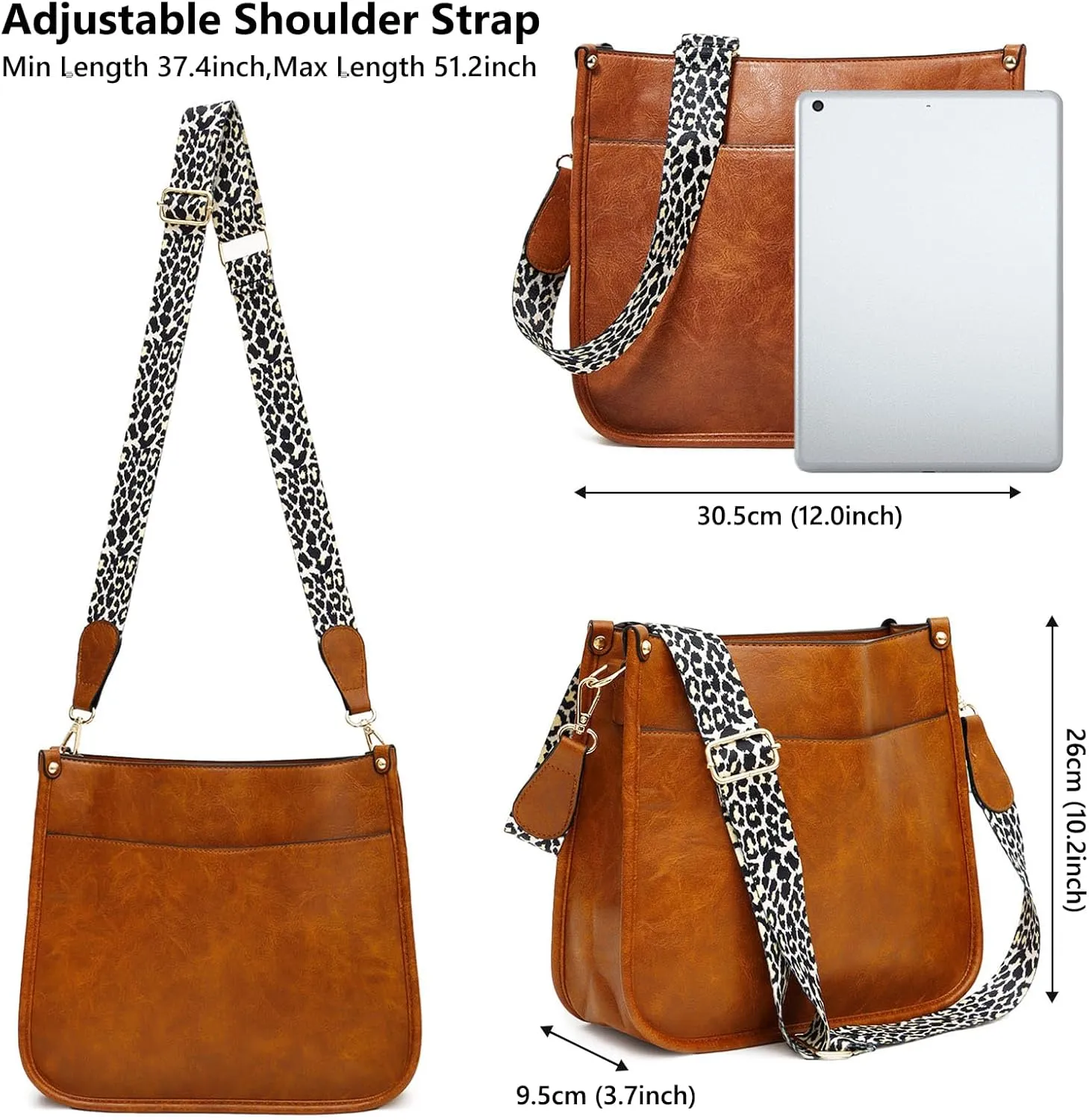 Ovida Vegan Leather Crossbody Bags for Women Hobo Purse Designer Shoulder Handbags With Guitar Strap Bucket Satchel Tote Bag