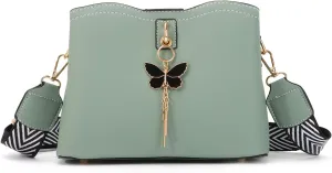 Oweisong Leather Butterfly Purse for Women Small Trendy Crossbody Shoulder Bag Ladies Fashion Cute White Handbags