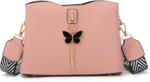 Oweisong Leather Butterfly Purse for Women Small Trendy Crossbody Shoulder Bag Ladies Fashion Cute White Handbags
