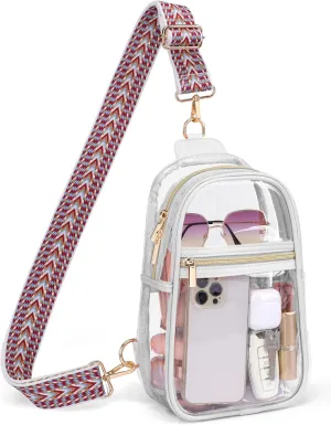 PACKISM Clear Bag for Stadium Events - Clear Sling Bag for Sport Concert, Clear Crossbody Bags for Women with Comfortable Strap