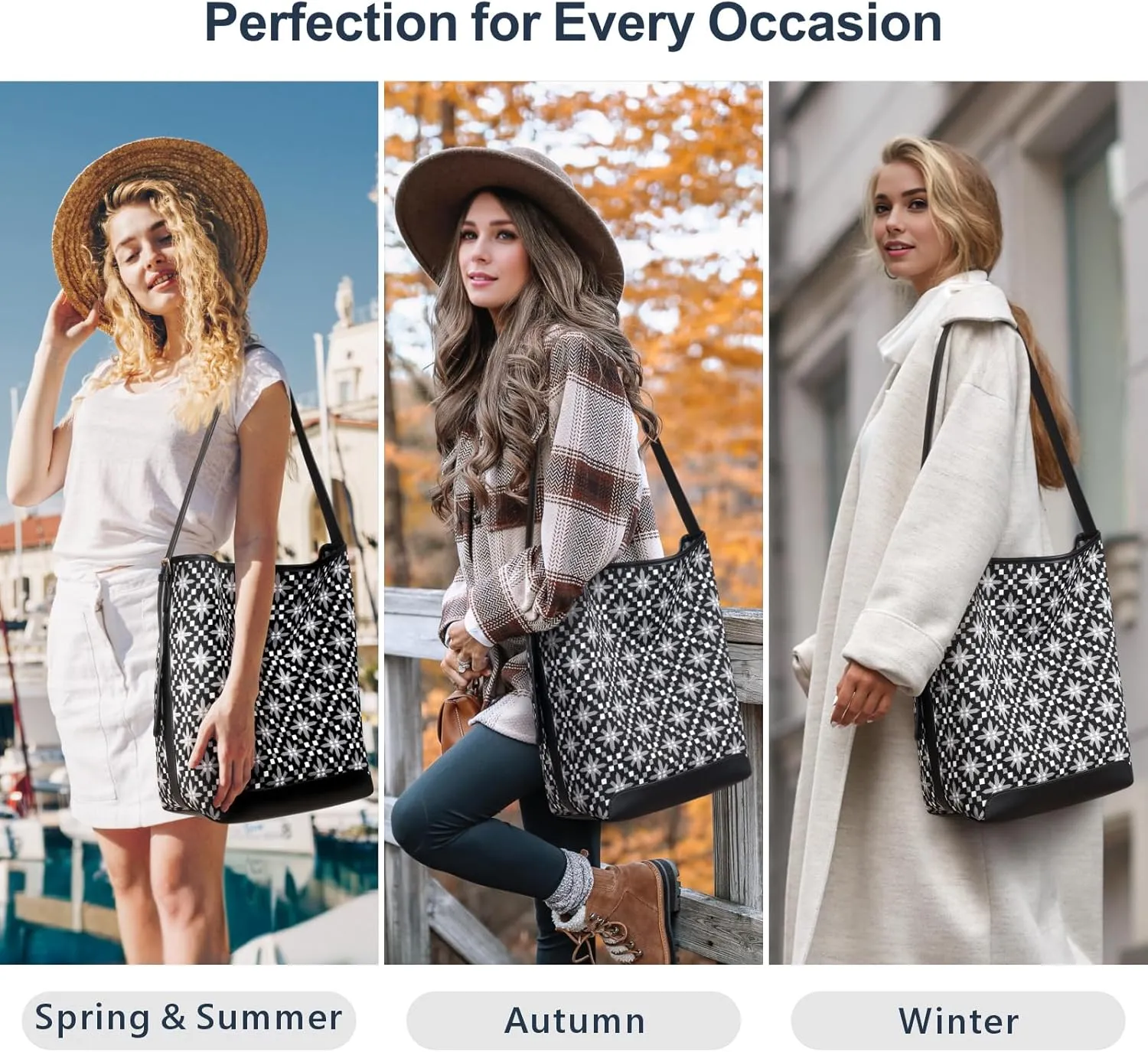 PACKISM Large Hobos Bag for Women - Pattern Boho Bag for Travel Shoulder Bag