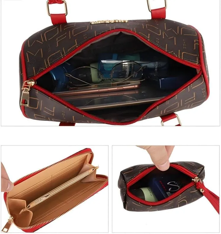 Pahajim 6-Pcs Women Handbag Set: Shoulder, Tote, Satchel, Crossbody, Wallet, Messenger Bags