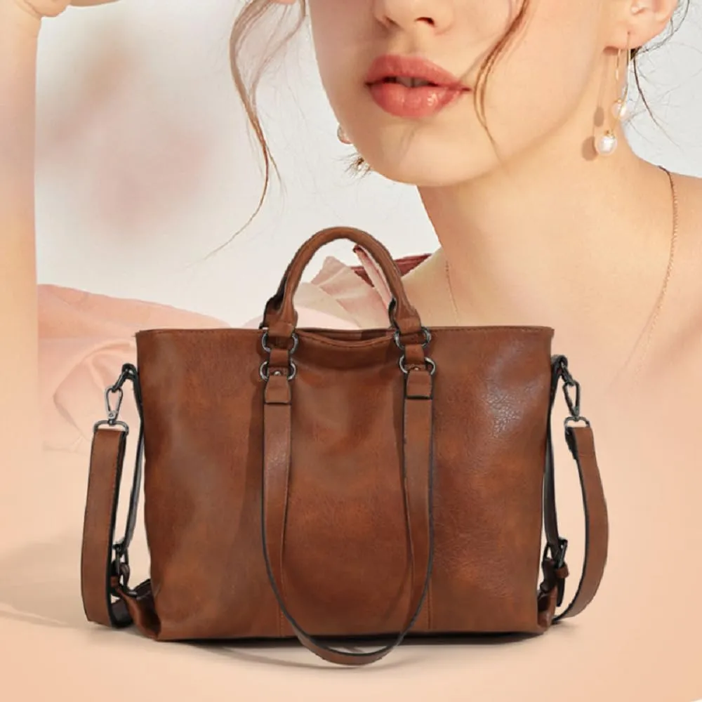 Pahajim Handbags for Women Large Designer Ladies Hobo bag Bucket Purse Faux Leather
