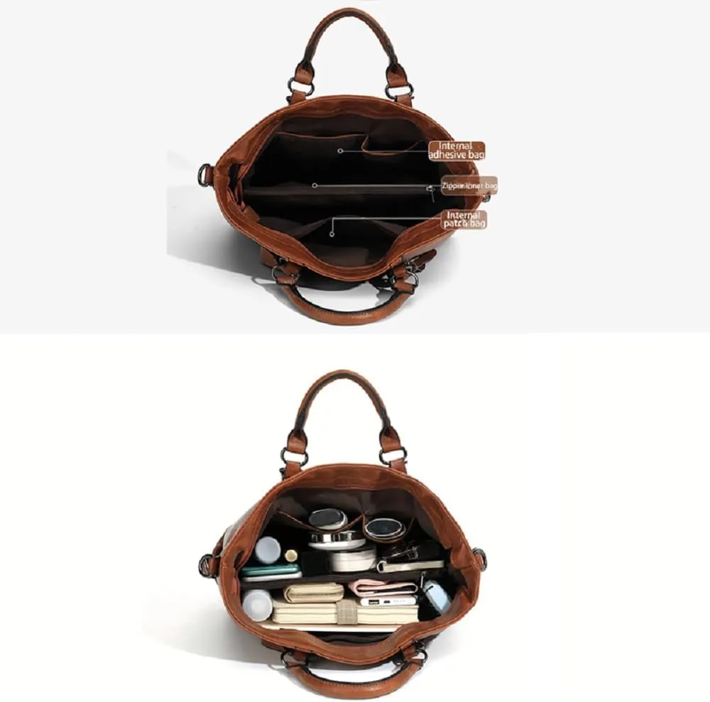 Pahajim Handbags for Women Large Designer Ladies Hobo bag Bucket Purse Faux Leather