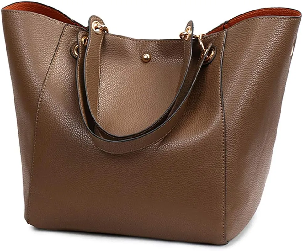 Pahajim Purses and Handbags for Women Large Capacity Work Tote Bag PU Leather Bucket Shoulder Bags Designer Satchel Hobo Bags