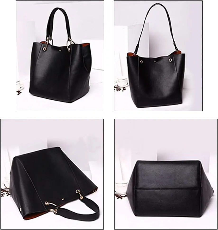 Pahajim Purses and Handbags for Women Large Capacity Work Tote Bag PU Leather Bucket Shoulder Bags Designer Satchel Hobo Bags