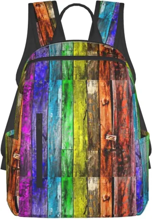 Paint Wooden Boards print Lightweight Backpack for Travel Casual Shoulder Bag Laptop Backpack Fit for Leisure Day