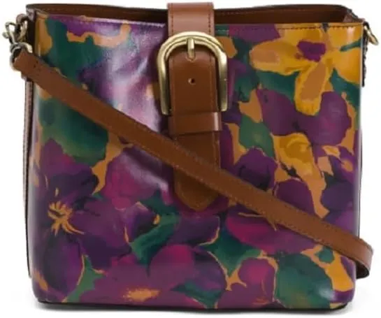 Patricia Nash Leather Irving Bucket Crossbody Bag