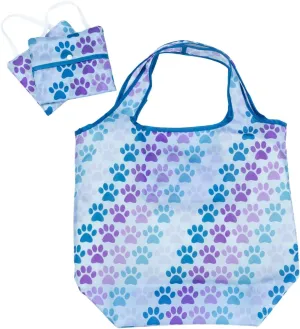 Paws Pets Compact Shopping Bags Set of 3 Reusable Foldable Tote Bags for Groceries Travel Eco Friendly Animal Lovers