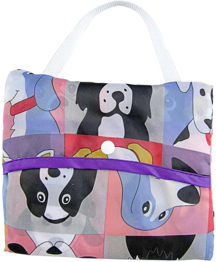 Paws Pets Compact Shopping Bags Set of 3 Reusable Foldable Tote Bags for Groceries Travel Eco Friendly Animal Lovers